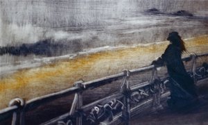 الشجاعة ، 2001 (زيت على ورق) شاطئ البحر ، عاصف ، شكل